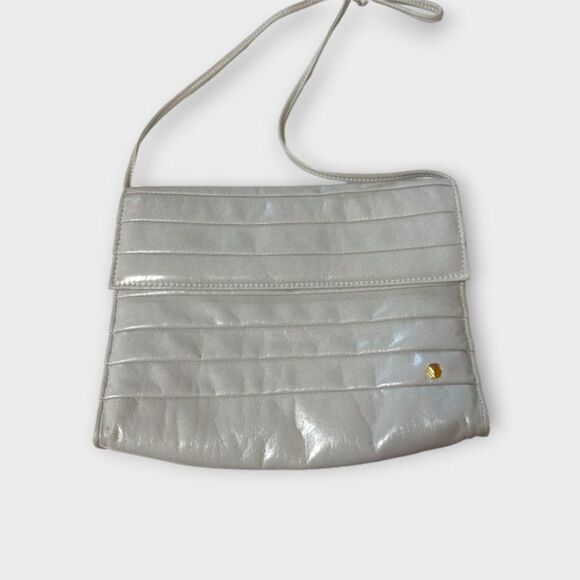 Mary Ann Rosenfeld Crossbody Bag Gray Gold-Tone Accent 10 1/2" - Picture 9 of 9